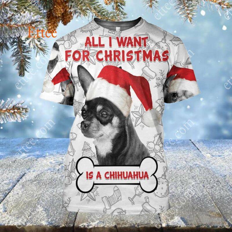 Chihuahua Sketch 3D Unisex Hoodie - Ettee - 3D