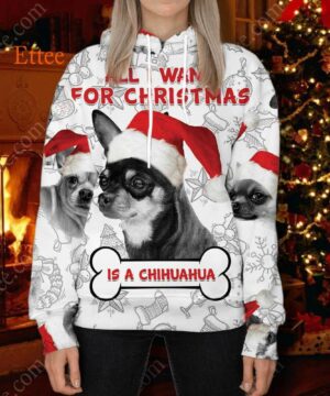 Chihuahua Sketch 3D Unisex Hoodie - Ettee - 3D