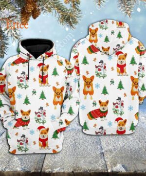 Corgi Dog 3D Unisex Hoodie Christmas 2022 - Ettee - 3D