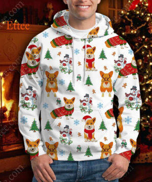 Corgi Dog 3D Unisex Hoodie Christmas 2022 - Ettee - 3D