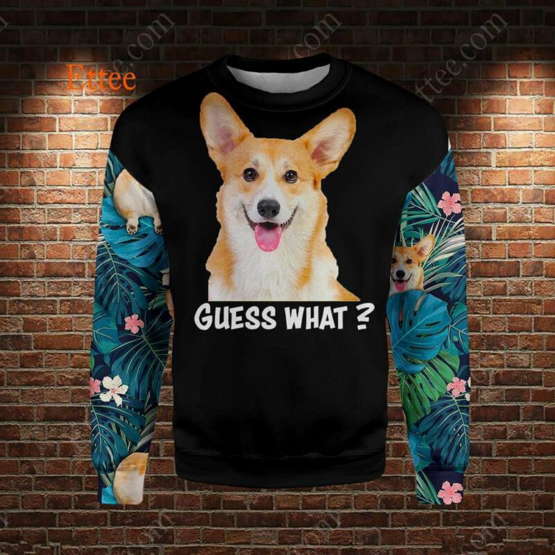 Corgi Dog 3D Unisex Hoodie, Guess What Corgi Butt Unique Gift 2022 - Ettee - 2022