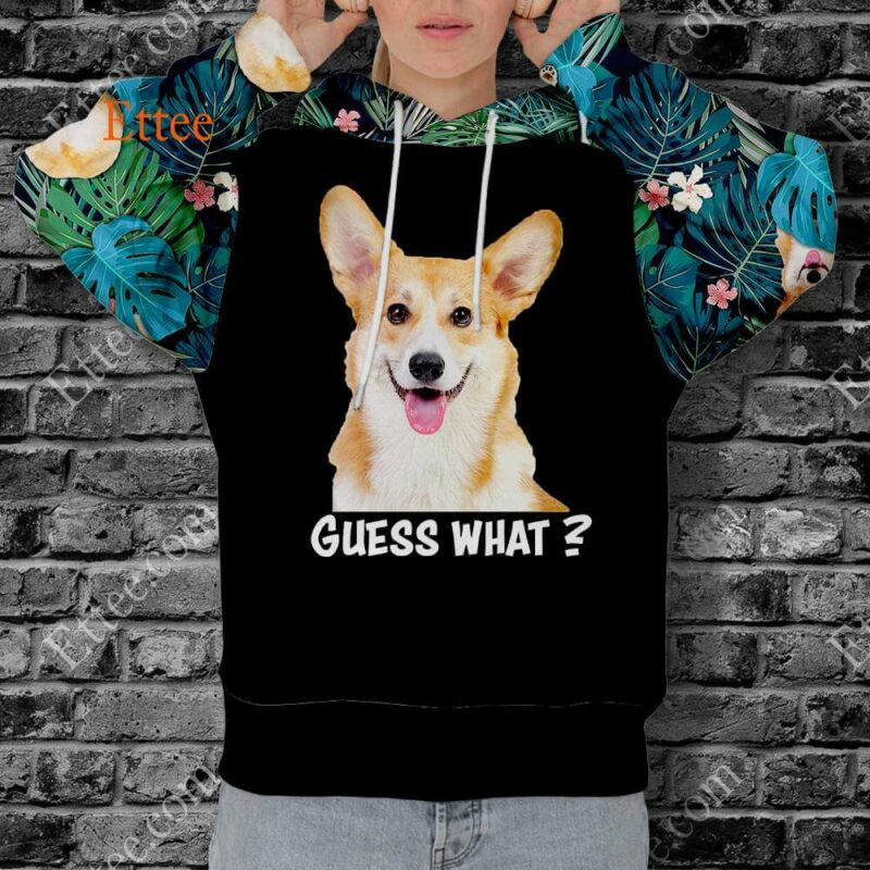 Corgi Dog 3D Unisex Hoodie, Guess What Corgi Butt Unique Gift 2022 - Ettee - 2022