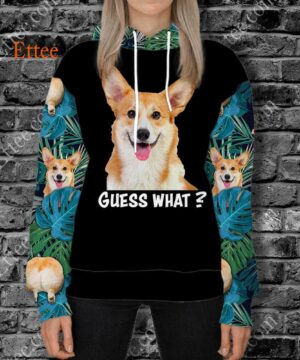 Corgi Dog 3D Unisex Hoodie, Guess What Corgi Butt Unique Gift 2022 - Ettee - 2022