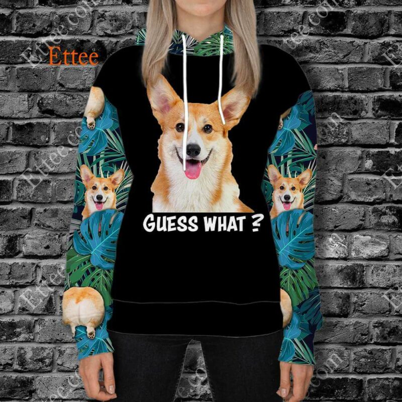 Corgi Dog 3D Unisex Hoodie, Guess What Corgi Butt Unique Gift 2022 - Ettee - 2022