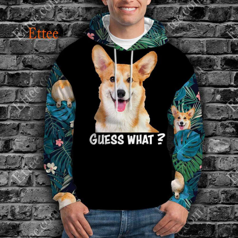 Corgi Dog 3D Unisex Hoodie, Guess What Corgi Butt Unique Gift 2022 - Ettee - 2022