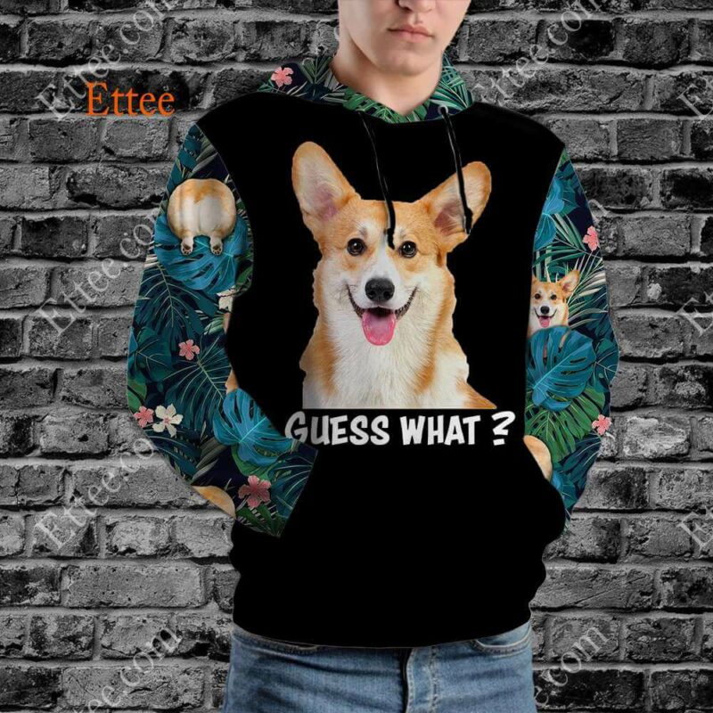 Corgi Dog 3D Unisex Hoodie, Guess What Corgi Butt Unique Gift 2022 - Ettee - 2022