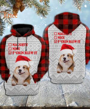 Corgi Dog F Blew It 3D Unisex Hoodie, Christmas Gift for Dog Lovers - Ettee - 3D