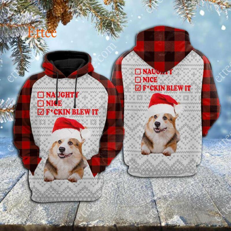 Corgi Dog F Blew It 3D Unisex Hoodie, Christmas Gift for Dog Lovers - Ettee - 3D