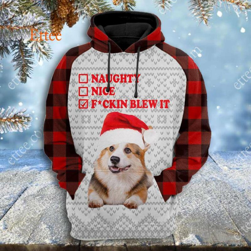 Corgi Dog F Blew It 3D Unisex Hoodie, Christmas Gift for Dog Lovers - Ettee - 3D