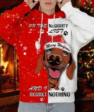 Dachshund Wiener Dog 3D Unisex Hoodie, On The Naughty List - Ettee - 3D