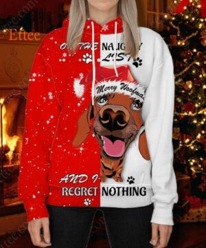 Dachshund Wiener Dog 3D Unisex Hoodie, On The Naughty List - Ettee - 3D