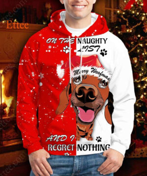 Dachshund Wiener Dog 3D Unisex Hoodie, On The Naughty List - Ettee - 3D