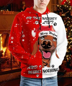 Dachshund Wiener Dog 3D Unisex Hoodie, On The Naughty List - Ettee - 3D