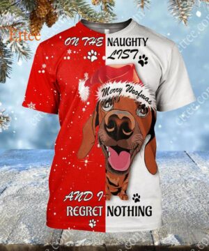 Dachshund Wiener Dog 3D Unisex Hoodie, On The Naughty List - Ettee - 3D