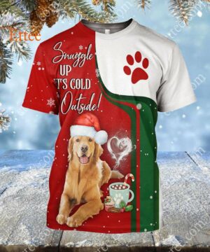 Golden Retriever 3D Unisex Hoodie, Snuggle Up It's Cold Outside - Ettee - 3D