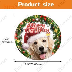 Golden Retriever Christmas Wreath Ceramic Ornament, Merry Christmas 2022 - Ettee - Ceramic ornament