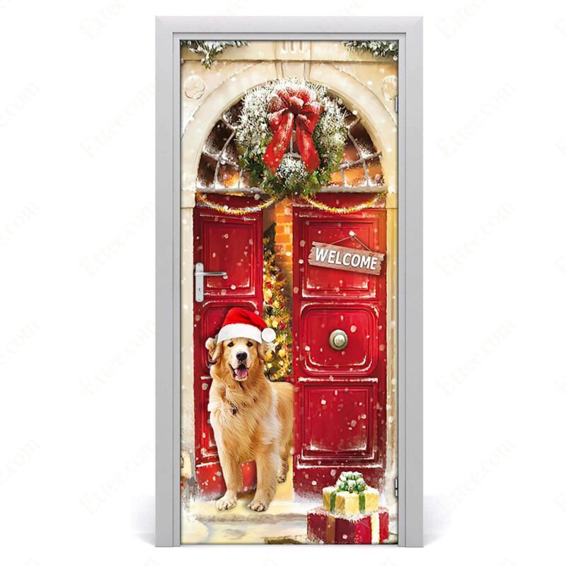 Golden Retriever Door Cover, Christmas 2022 Home Decoration - Ettee - christmas 2022