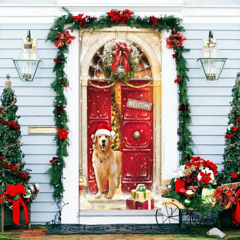 Golden Retriever Door Cover, Christmas 2022 Home Decoration - Ettee - christmas 2022