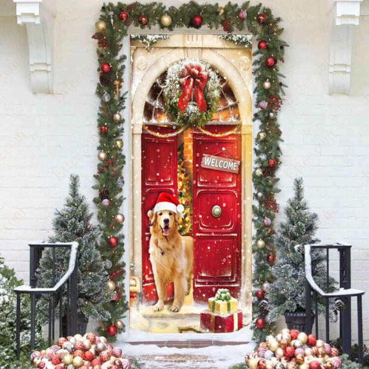 Golden Retriever Door Cover, Christmas 2022 Home Decoration - Ettee - christmas 2022