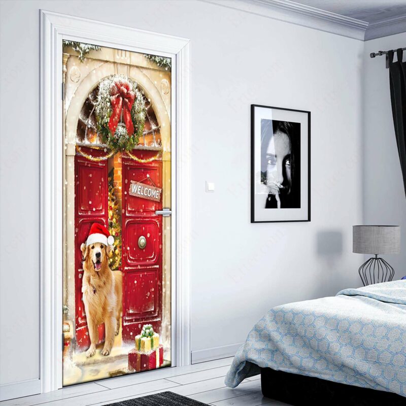 Golden Retriever Door Cover, Christmas 2022 Home Decoration - Ettee - christmas 2022