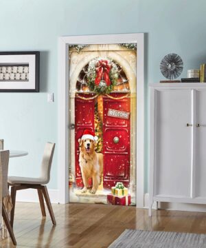 Golden Retriever Door Cover, Christmas 2022 Home Decoration - Ettee - christmas 2022