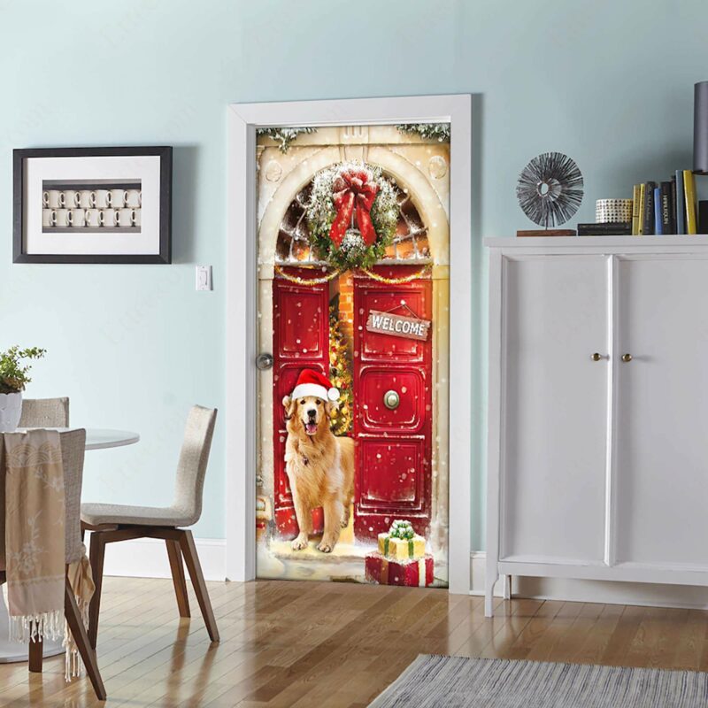 Golden Retriever Door Cover, Christmas 2022 Home Decoration - Ettee - christmas 2022