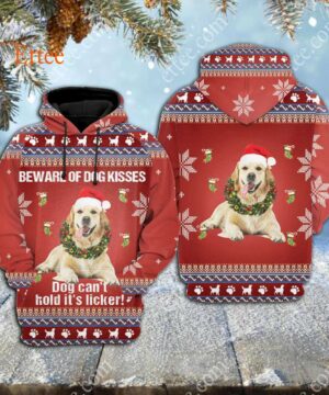 Golden Retriever Licker 3D Unisex Hoodie, Beware Of Dog Kisses - Ettee - 3D