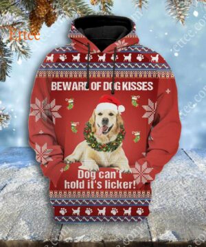 Golden Retriever Licker 3D Unisex Hoodie, Beware Of Dog Kisses - Ettee - 3D