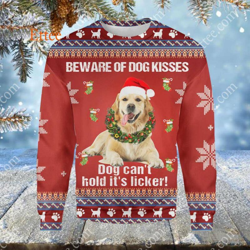 Golden Retriever Licker 3D Unisex Hoodie, Beware Of Dog Kisses - Ettee - 3D