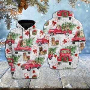 Golden Retriever Red Truck 3D Unisex Hoodie, 2022 Dog Gift - Ettee - 2022