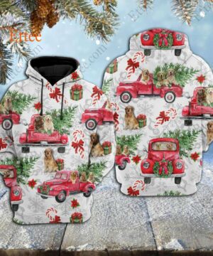 Golden Retriever Red Truck 3D Unisex Hoodie, 2022 Dog Gift - Ettee - 2022