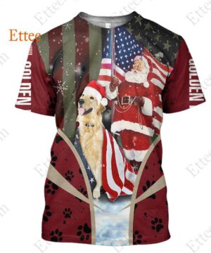 Golden Retriever Santa Claus 3D Unisex Hoodie, US Dog Gift 2022 - Ettee - 2022