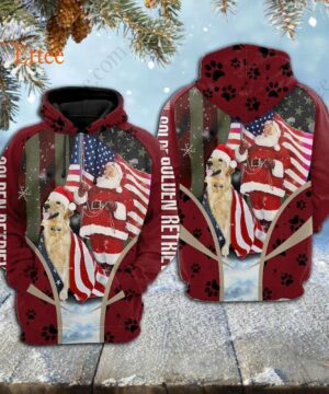 Golden Retriever Santa Claus 3D Unisex Hoodie, US Dog Gift 2022 - Ettee - 2022