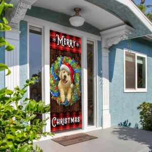 Golden Retriever Wreath Door Cover, Christmas Decoration - Ettee - christmas