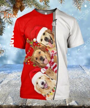 Golden Retrievers Merry Christmas 3D Unisex Hoodie - Ettee - 3D