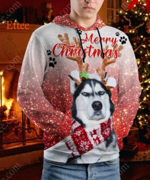 Grinch-like Siberian Husky 3D Unisex Hoodie, Unique Custom Dog Gift - Ettee - 3D