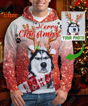 Grinch-like Siberian Husky 3D Unisex Hoodie, Unique Custom Dog Gift - Ettee - 3D