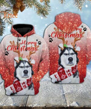 Grinch-like Siberian Husky 3D Unisex Hoodie, Unique Custom Dog Gift - Ettee - 3D