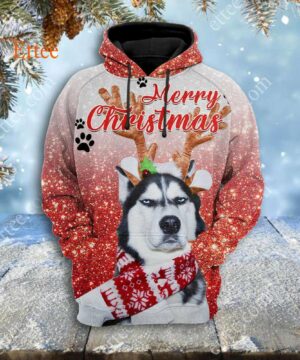 Grinch-like Siberian Husky 3D Unisex Hoodie, Unique Custom Dog Gift - Ettee - 3D