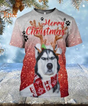 Grinch-like Siberian Husky 3D Unisex Hoodie, Unique Custom Dog Gift - Ettee - 3D