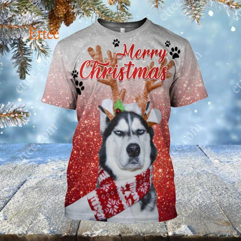 Grinch-like Siberian Husky 3D Unisex Hoodie, Unique Custom Dog Gift - Ettee - 3D