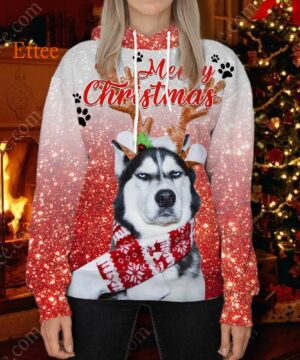 Grinch-like Siberian Husky 3D Unisex Hoodie, Unique Custom Dog Gift - Ettee - 3D