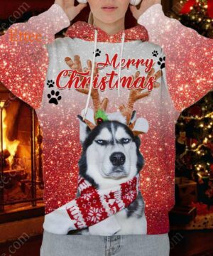 Grinch-like Siberian Husky 3D Unisex Hoodie, Unique Custom Dog Gift - Ettee - 3D