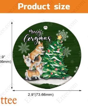 Corgi Dogs Ceramic Ornament, Christmas Tree - Ettee - Animal Ornament