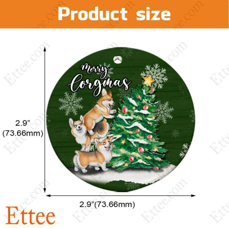 Corgi Dogs Ceramic Ornament, Christmas Tree - Ettee - Animal Ornament