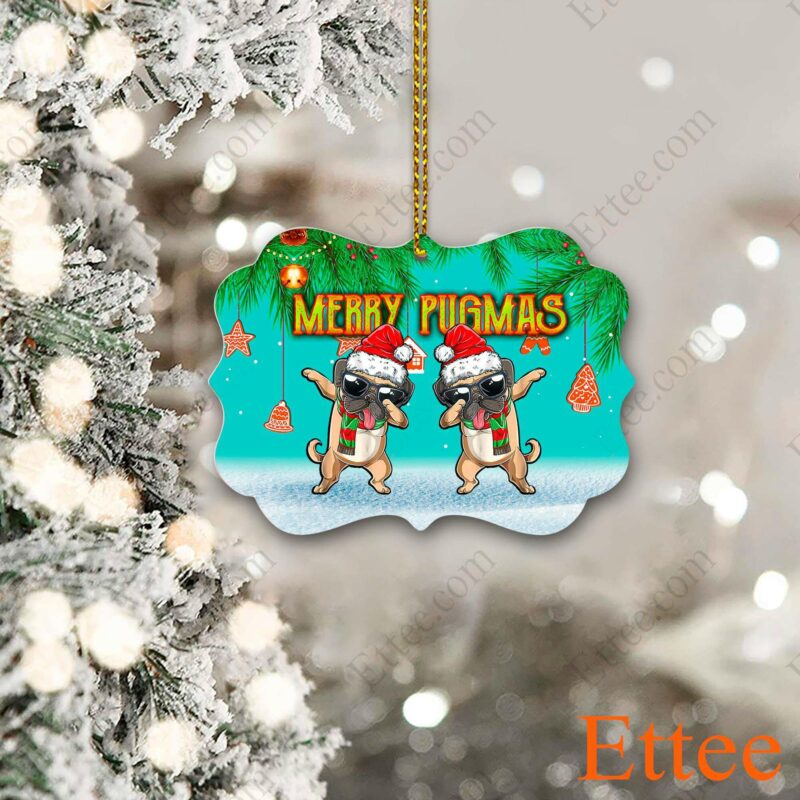 Funny Pug Dab Christmas Ornament - Benelux Inspired Design - Ettee - Benelux inspired design