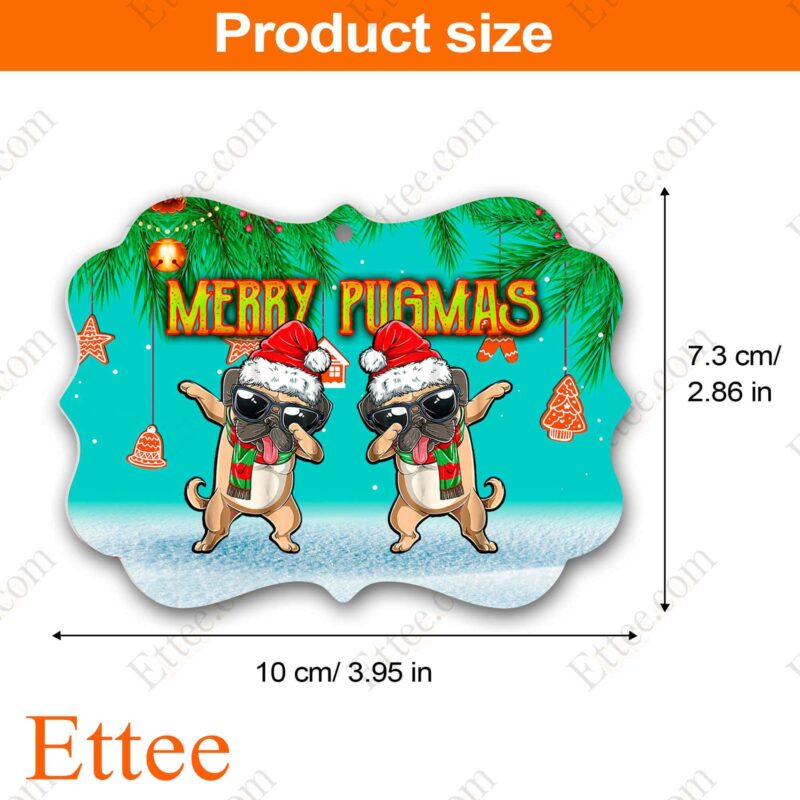 Funny Pug Dab Christmas Ornament - Benelux Inspired Design - Ettee - Benelux inspired design