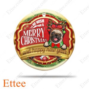 Pug Dog Ceramic Ornament, Christmas Gift 2022 - Ettee - 2022