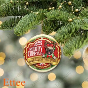 Pug Dog Ceramic Ornament, Christmas Gift 2022 - Ettee - 2022