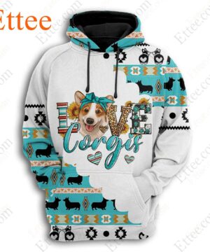 I Love Corgi 3D Hoodie, Unisex Fashion Gift for Dog Lover - Ettee - 3D Hoodie